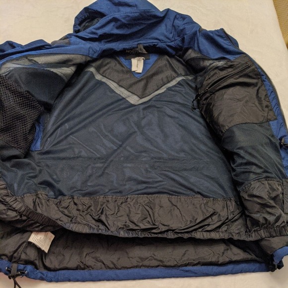 Vintage Men's Small The North Face Blue Zip Up Hooded Rain Jacket TNF - Picture 8 of 12